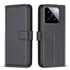 Funda de Cuero Cartera con Soporte Carcasa B22F para Xiaomi Mi 14 Pro 5G Negro