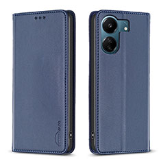 Funda de Cuero Cartera con Soporte Carcasa B22F para Xiaomi Poco C65 Azul