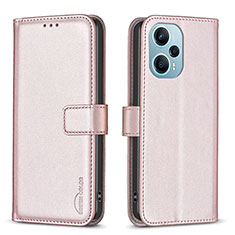 Funda de Cuero Cartera con Soporte Carcasa B22F para Xiaomi Poco F5 5G Oro Rosa