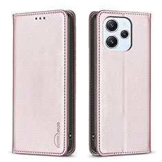 Funda de Cuero Cartera con Soporte Carcasa B22F para Xiaomi Redmi 12 4G Oro Rosa