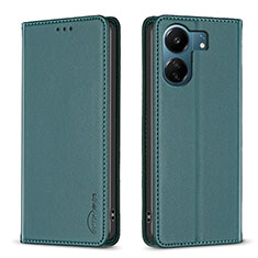 Funda de Cuero Cartera con Soporte Carcasa B22F para Xiaomi Redmi 13C Verde