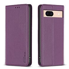 Funda de Cuero Cartera con Soporte Carcasa B23F para Google Pixel 8a 5G Morado