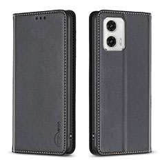 Funda de Cuero Cartera con Soporte Carcasa B23F para Motorola Moto G73 5G Negro