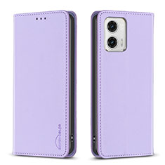 Funda de Cuero Cartera con Soporte Carcasa B23F para Motorola Moto G73 5G Purpura Claro