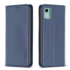 Funda de Cuero Cartera con Soporte Carcasa B23F para Nokia C12 Pro Azul