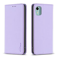 Funda de Cuero Cartera con Soporte Carcasa B23F para Nokia C12 Pro Purpura Claro