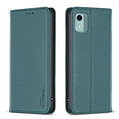 Funda de Cuero Cartera con Soporte Carcasa B23F para Nokia C12 Pro Verde