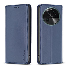 Funda de Cuero Cartera con Soporte Carcasa B23F para Oppo Find X6 Pro 5G Azul