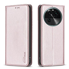 Funda de Cuero Cartera con Soporte Carcasa B23F para Oppo Find X6 Pro 5G Oro Rosa