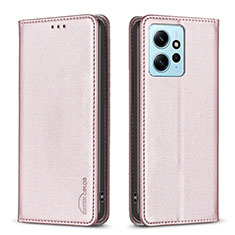 Funda de Cuero Cartera con Soporte Carcasa B23F para Xiaomi Redmi Note 12 4G Oro Rosa