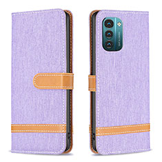 Funda de Cuero Cartera con Soporte Carcasa B24F para Nokia G11 Purpura Claro