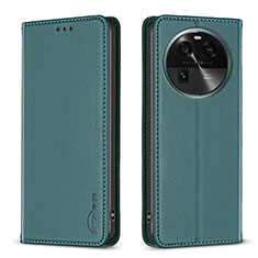 Funda de Cuero Cartera con Soporte Carcasa B24F para Oppo Find X6 5G Verde