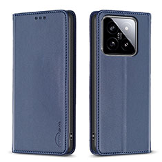 Funda de Cuero Cartera con Soporte Carcasa B24F para Xiaomi Mi 14 5G Azul