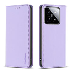 Funda de Cuero Cartera con Soporte Carcasa B24F para Xiaomi Mi 14 5G Purpura Claro