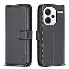 Funda de Cuero Cartera con Soporte Carcasa B24F para Xiaomi Redmi Note 13 Pro+ Plus 5G Negro