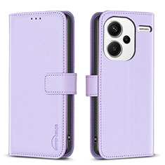 Funda de Cuero Cartera con Soporte Carcasa B24F para Xiaomi Redmi Note 13 Pro+ Plus 5G Purpura Claro