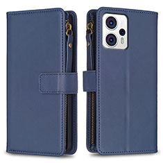 Funda de Cuero Cartera con Soporte Carcasa B25F para Motorola Moto G13 Azul