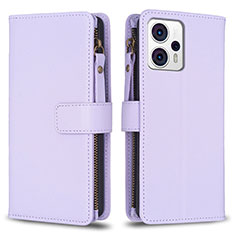 Funda de Cuero Cartera con Soporte Carcasa B25F para Motorola Moto G13 Purpura Claro