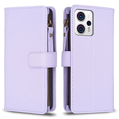 Funda de Cuero Cartera con Soporte Carcasa B25F para Motorola Moto G23 Purpura Claro