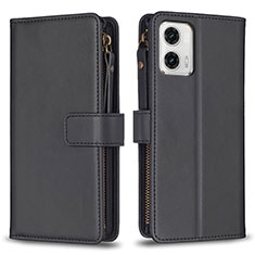 Funda de Cuero Cartera con Soporte Carcasa B25F para Motorola Moto G73 5G Negro