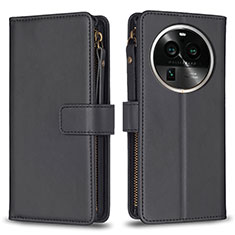 Funda de Cuero Cartera con Soporte Carcasa B25F para Oppo Find X6 Pro 5G Negro