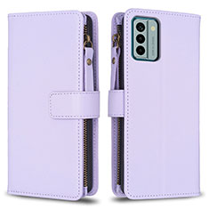 Funda de Cuero Cartera con Soporte Carcasa B26F para Nokia G22 Purpura Claro