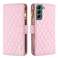 Funda de Cuero Cartera con Soporte Carcasa BF1 para Samsung Galaxy S22 5G Oro Rosa