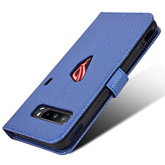 Funda de Cuero Cartera con Soporte Carcasa BY1 para Asus ROG Phone 3 Strix ZS661KS Azul