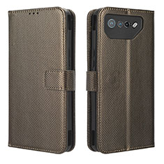 Funda de Cuero Cartera con Soporte Carcasa BY1 para Asus ROG Phone 7 Pro Marron