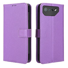 Funda de Cuero Cartera con Soporte Carcasa BY1 para Asus ROG Phone 7 Pro Morado