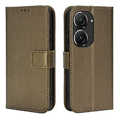 Funda de Cuero Cartera con Soporte Carcasa BY1 para Asus ZenFone 10 Marron