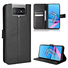 Funda de Cuero Cartera con Soporte Carcasa BY1 para Asus Zenfone 7 ZS670KS Negro