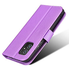 Funda de Cuero Cartera con Soporte Carcasa BY1 para Asus ZenFone 8 Mini Morado