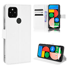 Funda de Cuero Cartera con Soporte Carcasa BY1 para Google Pixel 4a 5G Blanco