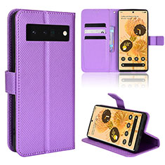 Funda de Cuero Cartera con Soporte Carcasa BY1 para Google Pixel 6 Pro 5G Morado