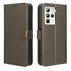 Funda de Cuero Cartera con Soporte Carcasa BY1 para HTC U23 5G Marron