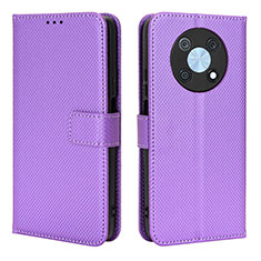 Funda de Cuero Cartera con Soporte Carcasa BY1 para Huawei Enjoy 50 Pro Morado