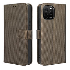 Funda de Cuero Cartera con Soporte Carcasa BY1 para Huawei Enjoy 50z Marron