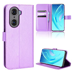 Funda de Cuero Cartera con Soporte Carcasa BY1 para Huawei Honor 60 5G Morado