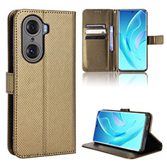 Funda de Cuero Cartera con Soporte Carcasa BY1 para Huawei Honor 60 Pro 5G Marron