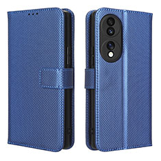 Funda de Cuero Cartera con Soporte Carcasa BY1 para Huawei Honor 70 5G Azul