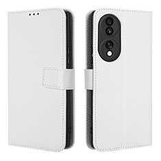 Funda de Cuero Cartera con Soporte Carcasa BY1 para Huawei Honor 70 5G Blanco