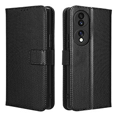 Funda de Cuero Cartera con Soporte Carcasa BY1 para Huawei Honor 70 5G Negro