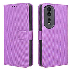 Funda de Cuero Cartera con Soporte Carcasa BY1 para Huawei Honor 80 Pro 5G Morado