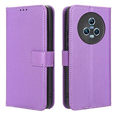 Funda de Cuero Cartera con Soporte Carcasa BY1 para Huawei Honor Magic5 5G Morado