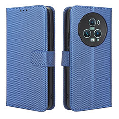 Funda de Cuero Cartera con Soporte Carcasa BY1 para Huawei Honor Magic5 Pro 5G Azul