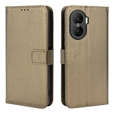 Funda de Cuero Cartera con Soporte Carcasa BY1 para Huawei Honor X40i 5G Marron