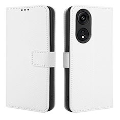 Funda de Cuero Cartera con Soporte Carcasa BY1 para Huawei Honor X5 Plus Blanco