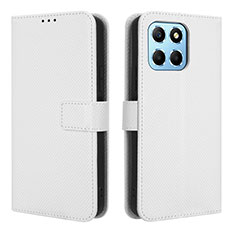 Funda de Cuero Cartera con Soporte Carcasa BY1 para Huawei Honor X6S Blanco