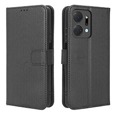 Funda de Cuero Cartera con Soporte Carcasa BY1 para Huawei Honor X7a Negro